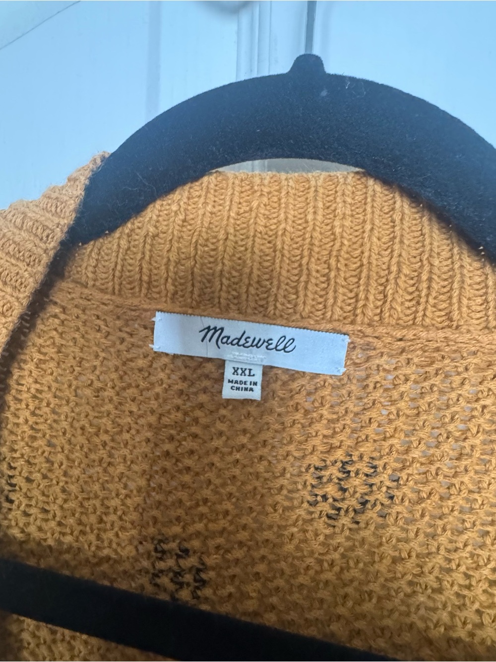 Madewell Hillview Mustard Cardigan Sweater in Painted Spots Button Up XXL - Picture 4 of 5